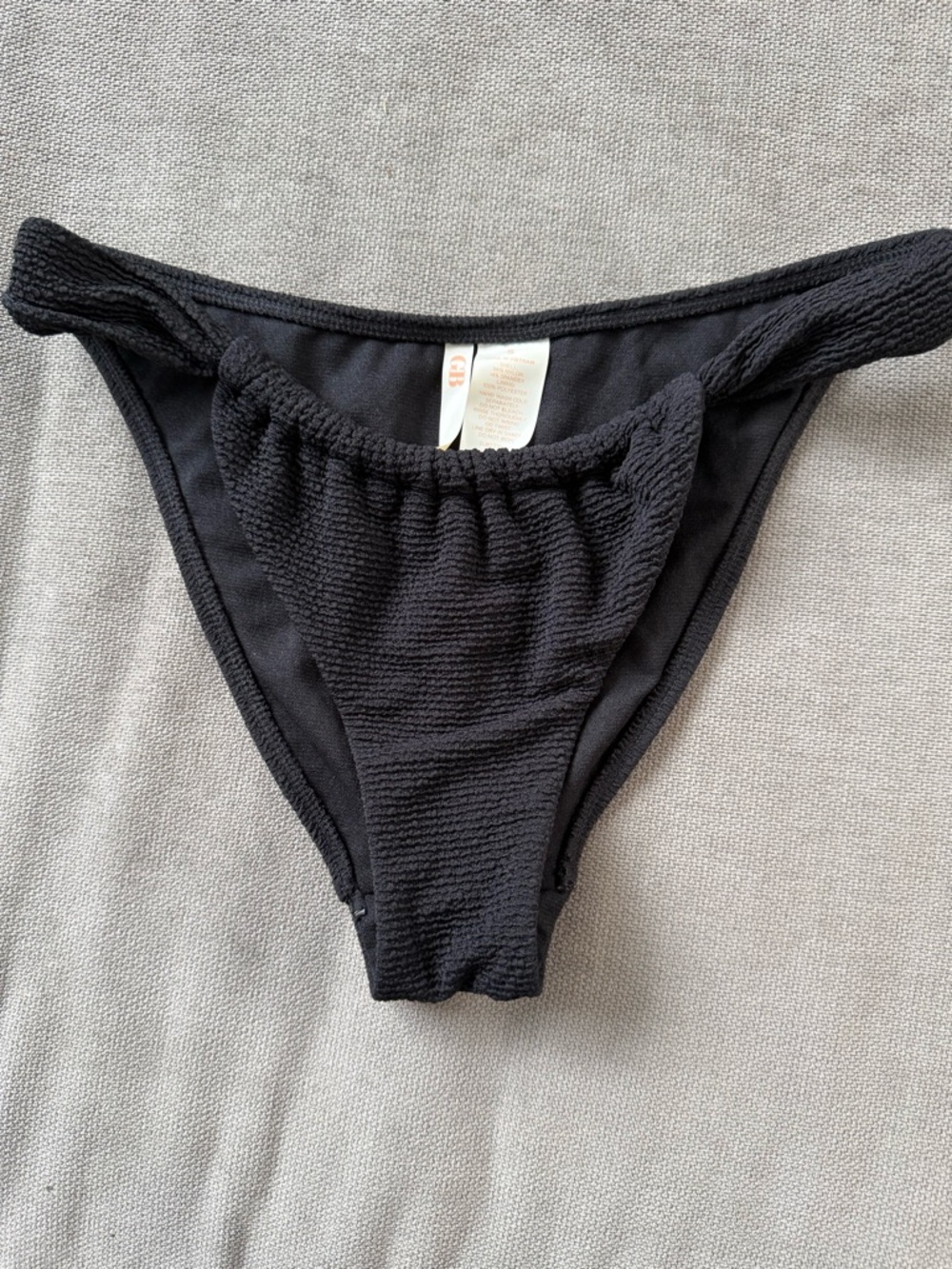 Gianni Bini Black Textured Bikini Bottoms